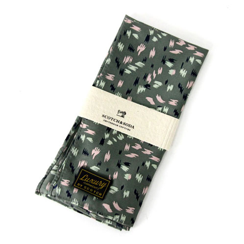スコッチアンドソーダ SCOTCH&SODA メンズ ストール SATIN WEAVE ALLOVER PRINTED POCKET SQUARE 77150 B