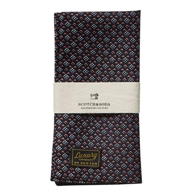 スコッチアンドソーダ SCOTCH＆SODA メンズ ストール SATIN WEAVE ALLOVER PRINTED POCKET SQUARE 77150 C