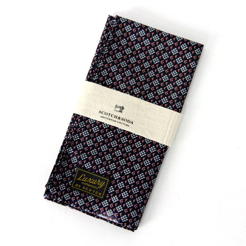 スコッチアンドソーダ SCOTCH＆SODA メンズ ストール SATIN WEAVE ALLOVER PRINTED POCKET SQUARE 77150 C
