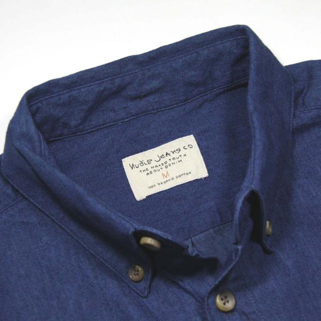ヌーディージーンズ Nudie Jeans メンズ 長袖シャツ Stanley Blue 140347