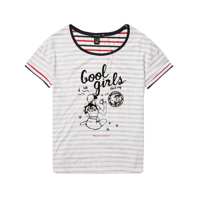 メゾンスコッチ MAISON SCOTCH 正規販売店 レディース 半袖Tシャツ Short sleeve tee with various retro artworks 131231 A