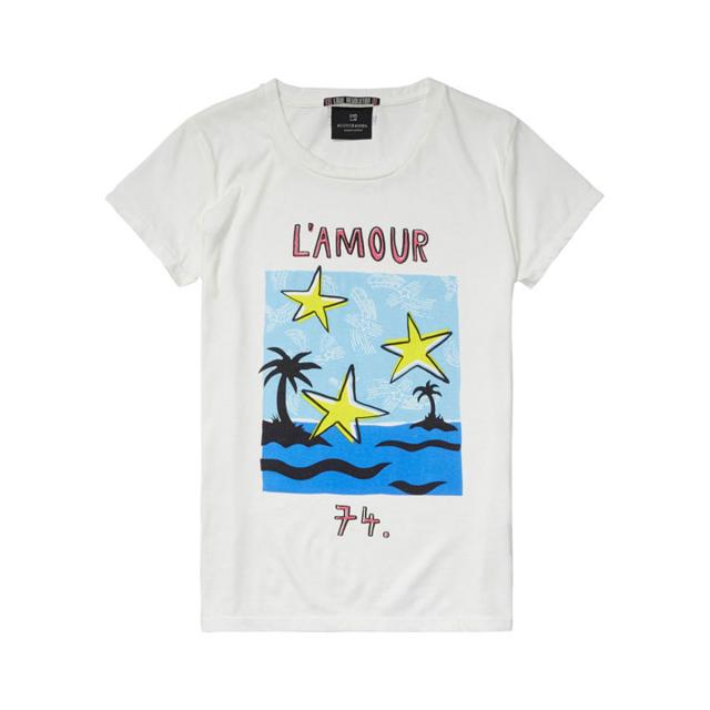 メゾンスコッチ MAISON SCOTCH 正規販売店 レディース 半袖Tシャツ Maison 'love' series tee 131241 C