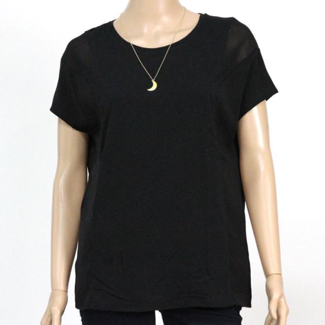 メゾンスコッチ MAISON SCOTCH 正規販売店 レディース 半袖Tシャツ Woven & jersey panelled tee 131229 90