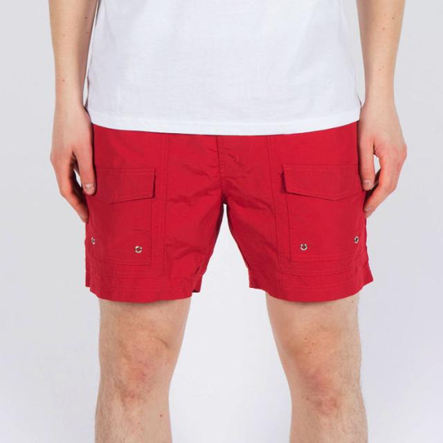 ポーラー POLER 正規販売店 メンズ ショートパンツ VOLLEY CAMP SHORT 611148-RED SALSA