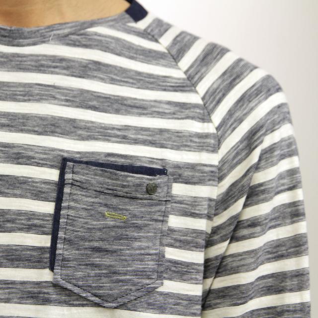 ノーエクセス NO EXCESS 正規販売店 メンズ フリース RAGLAN R-NECK STRIPE LONG SLEEVE TEE 150251 037