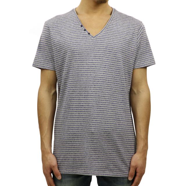 ディストレス DSTREZZED 正規販売店 メンズ 半袖Tシャツ V-neck s/s Y/D stripe melange 202192 94