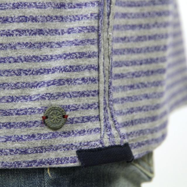 ディストレス DSTREZZED 正規販売店 メンズ 半袖Tシャツ V-neck s/s Y/D stripe melange 202192 94