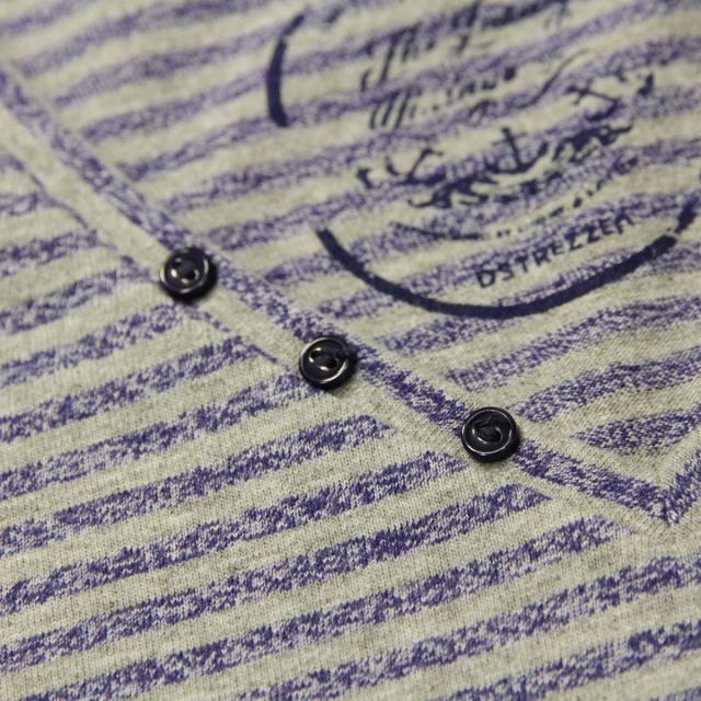 ディストレス DSTREZZED 正規販売店 メンズ 半袖Tシャツ V-neck s/s Y/D stripe melange 202192 94