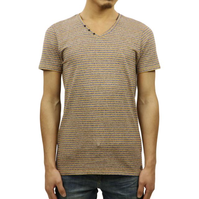 ディストレス DSTREZZED 正規販売店 メンズ 半袖Tシャツ V-neck s/s Y/D stripe melange 202192 60