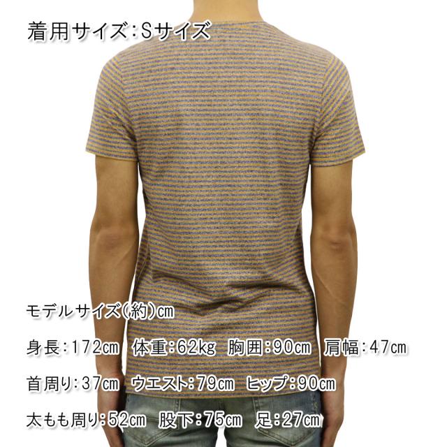 ディストレス DSTREZZED 正規販売店 メンズ 半袖Tシャツ V-neck s/s Y/D stripe melange 202192 60