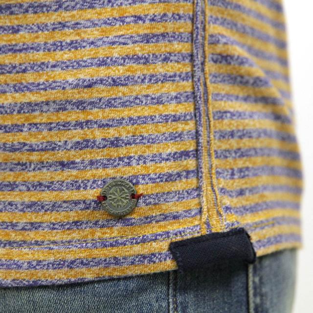 ディストレス DSTREZZED 正規販売店 メンズ 半袖Tシャツ V-neck s/s Y/D stripe melange 202192 60
