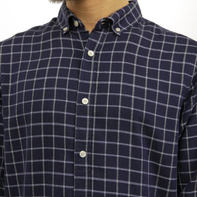 エルバイン elvine 正規販売店 メンズ 長袖シャツ CHECK SHIRT1404717 dk blue check 