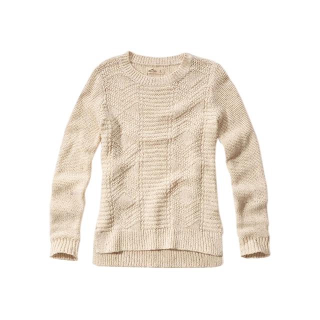 ホリスター HOLLISTER 正規品 レディース セーター Textured-Stitch Crew Sweater 350-507-0575-102
