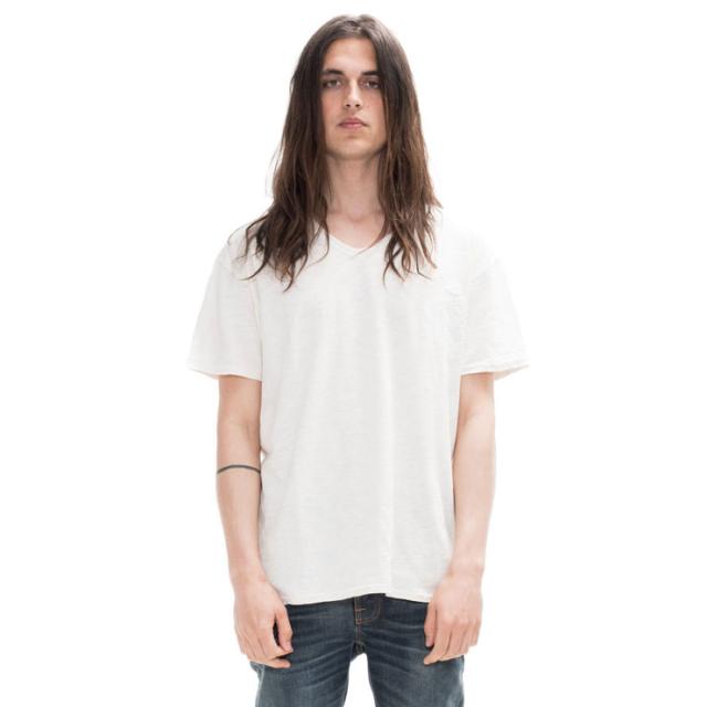 ヌーディージーンズ Nudie Jeans 正規販売店 メンズ 半袖Tシャツ Loose Tee White 131404
