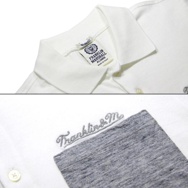 フランクリン&マーシャル FRANKLIN&MARSHALL 正規販売店 メンズ 半袖ポロシャツ POLO SHIRT WHITE POMAL116 43181-4095
