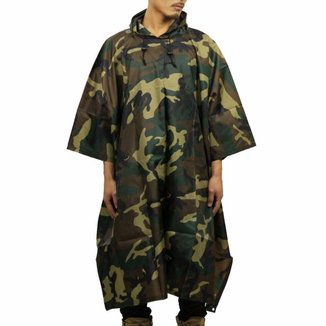 ロスコ ROTHCO 正規品 メンズ レインコート G.I. Type Woodland Camouflage Rip-Stop Poncho 4858