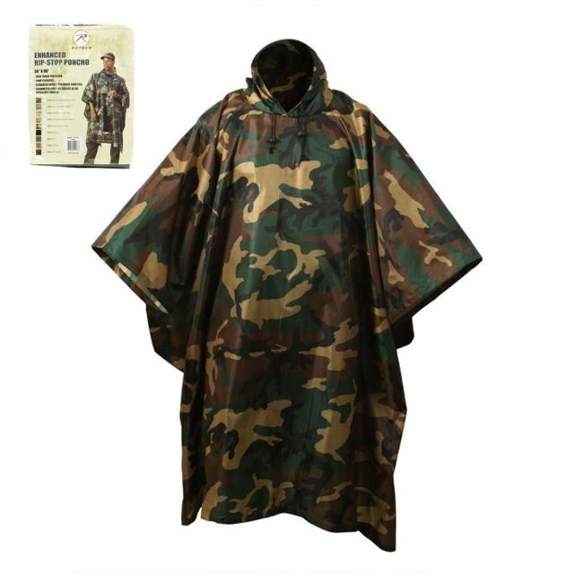 ロスコ ROTHCO 正規品 メンズ レインコート G.I. Type Woodland Camouflage Rip-Stop Poncho 4858