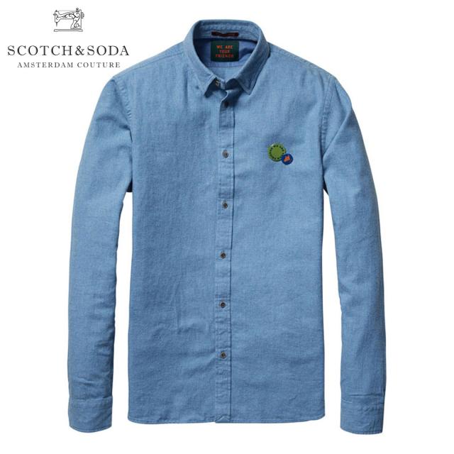 スコッチアンドソーダ シャツ メンズ 正規販売店 SCOTCH＆SODA 長袖シャツ 1 Pocket Clean Denim Look Shirt 100033 C D00S20 クリスマス プレゼント ラッピング スコッチアンドソーダ シャツ メンズ 正規販売店 SCOTCH＆SODA 長袖