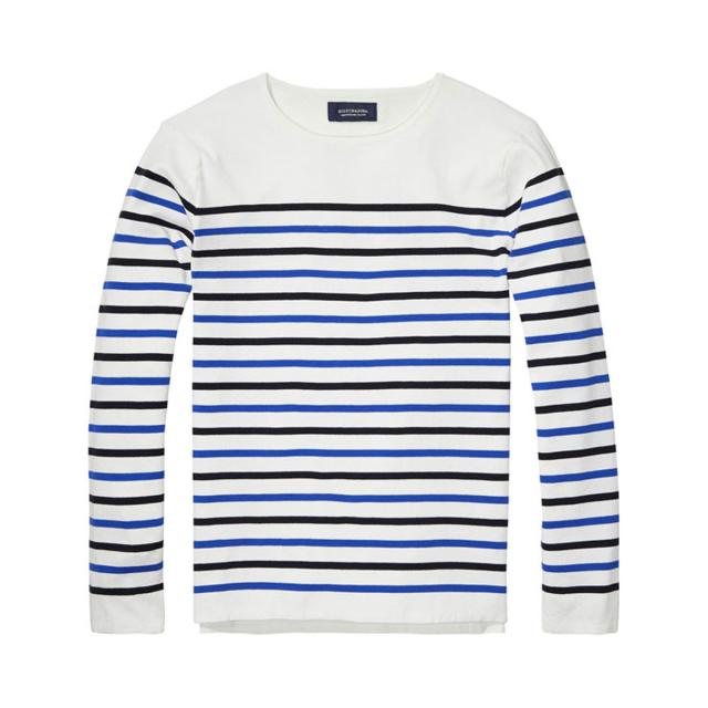 スコッチアンドソーダ SCOTCH&SODA 正規販売店 メンズ セーター Uni Blauw Breton Stripe Knit 100624 A1