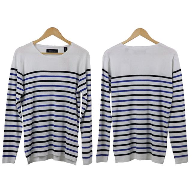 スコッチアンドソーダ SCOTCH&SODA 正規販売店 メンズ セーター Uni Blauw Breton Stripe Knit 100624 A1