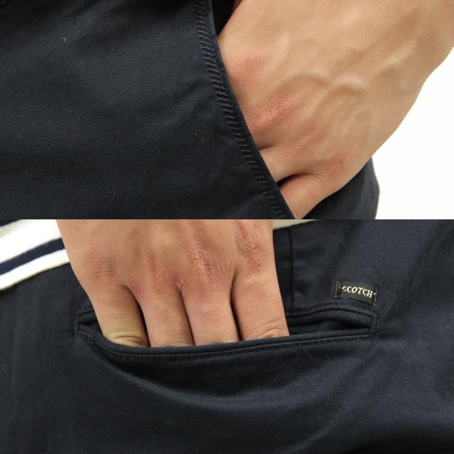 スコッチアンドソーダ SCOTCH&SODA 正規販売店 メンズ コットンパンツ Dress pant in peached dobby quality with pressed pleat detail 101698 02