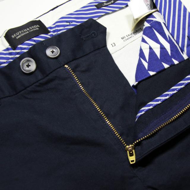 スコッチアンドソーダ SCOTCH&SODA 正規販売店 メンズ コットンパンツ Dress pant in peached dobby quality with pressed pleat detail 101698 02