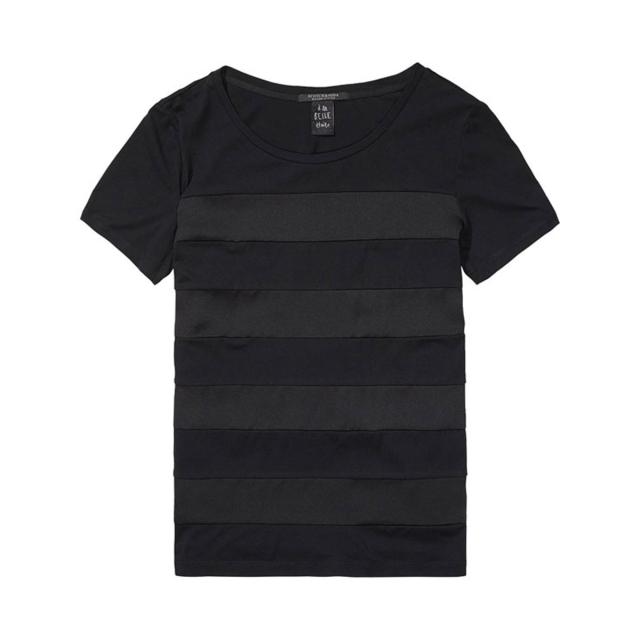 メゾンスコッチ MAISON SCOTCH 正規販売店 レディース 半袖Tシャツ Short sleeve tee with woven stripe panels 102148 04