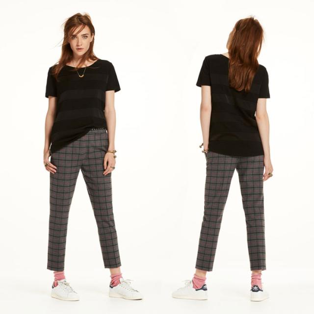 メゾンスコッチ MAISON SCOTCH 正規販売店 レディース 半袖Tシャツ Short sleeve tee with woven stripe panels 102148 04