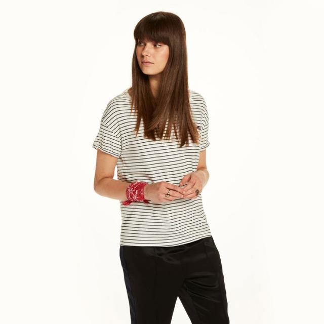 メゾンスコッチ MAISON SCOTCH 正規販売店 レディース 半袖Tシャツ Striped Tee 102123 18