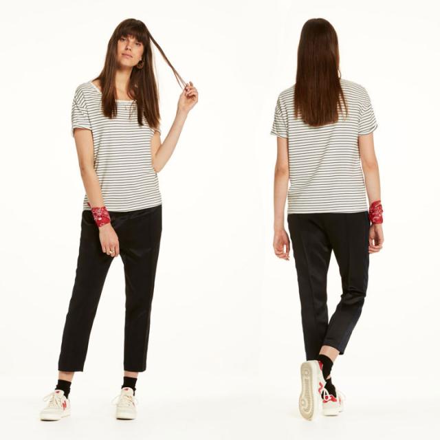 メゾンスコッチ MAISON SCOTCH 正規販売店 レディース 半袖Tシャツ Striped Tee 102123 18