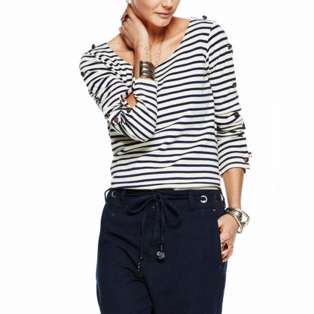 メゾンスコッチ MAISON SCOTCH 正規販売店 レディース 長袖Tシャツ L/S breton Tee 100218 B