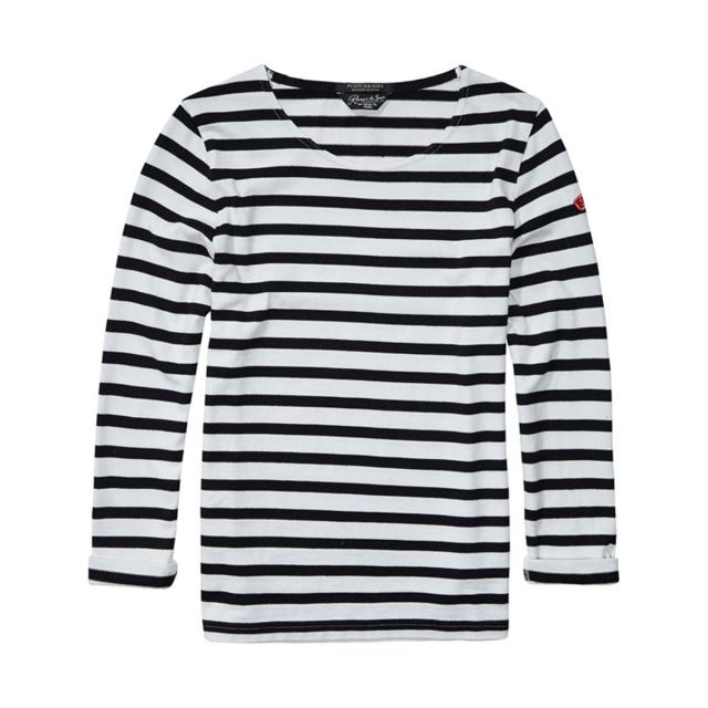メゾンスコッチ MAISON SCOTCH 正規販売店 レディース 長袖Tシャツ Long sleeve striped t-shirt with badge on sleeve 102122 19