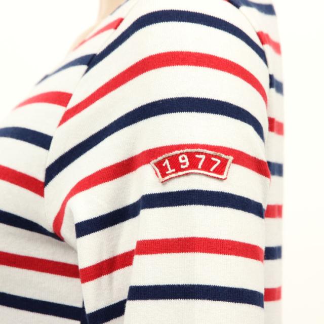 メゾンスコッチ MAISON SCOTCH 正規販売店 レディース 長袖Tシャツ Long sleeve striped t-shirt with badge on sleeve 102122 19