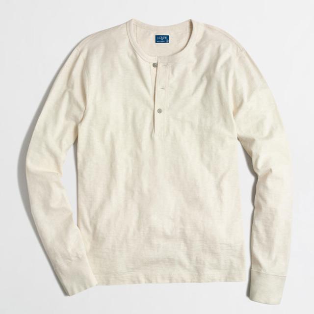 ジェイクルー J.CREW 正規品 メンズ 長袖Tシャツ TEXTURED COTTON HENLEY a9084