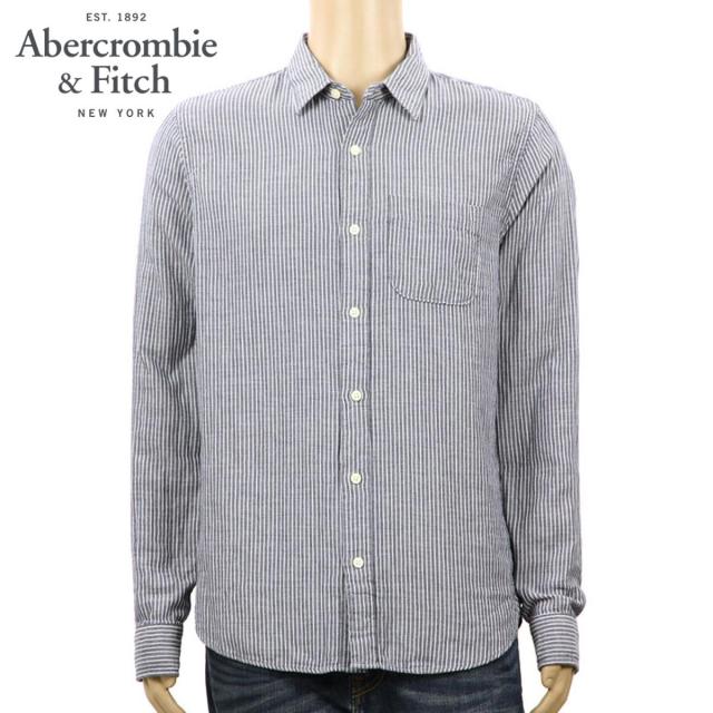 アバクロ シャツ メンズ 正規品 Abercrombie＆Fitch 長袖シャツ Stripe