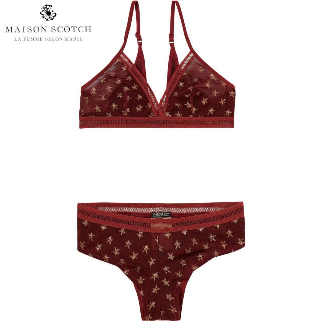 メゾンスコッチ MAISON SCOTCH 正規販売店 レディース ブラ＆ショーツセット LACE BRA AND PANTIES 147419 08 68502 BLACK クリスマス プレゼント ラッピング