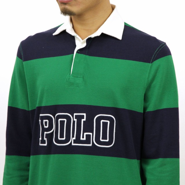 ポロ ラルフローレン ラガーシャツ メンズ 正規品 POLO RALPH LAUREN 長袖ラガーシャツ STRIPED COTTON RUGBY  SHIRT