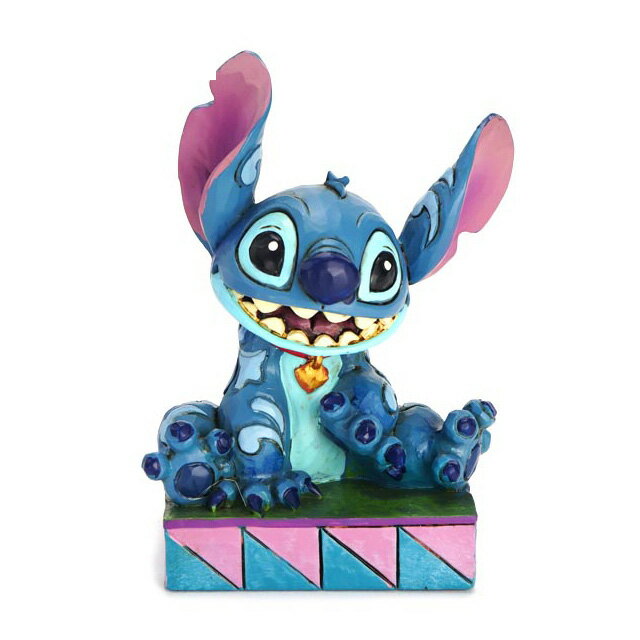 エネスコ enesco. ディズニー・トラディション Disney Traditions スティッチは家族の一員。オハナは家族。家族はずっとそばにいる。たとえ何があっても。 リロ・アンド・スティッチ STITCH 木彫り調フィギュア