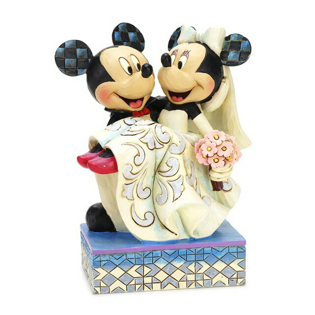 エネスコ enesco. ディズニー・トラディション Disney Traditions ミッキー・マウスとミニー・マウスのウェディング 結婚式 Mickey & Minnie Wedding 木彫り調フィギュア