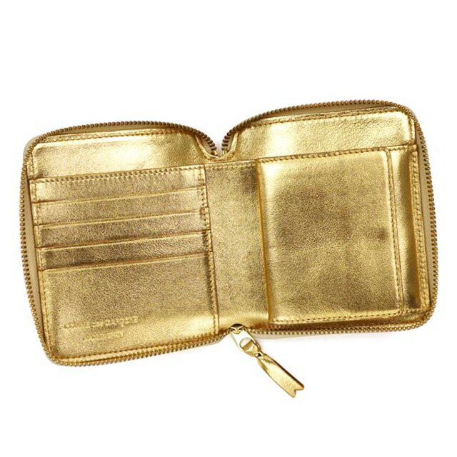 コム デ ギャルソン COMME des GARCONS ラウンドファスナー 二つ折り財布 EMBOSSES LOGO ゴールド cdg-sa2100eg-gol