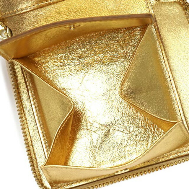 コム デ ギャルソン COMME des GARCONS ラウンドファスナー 二つ折り財布 EMBOSSES LOGO ゴールド cdg-sa2100eg-gol