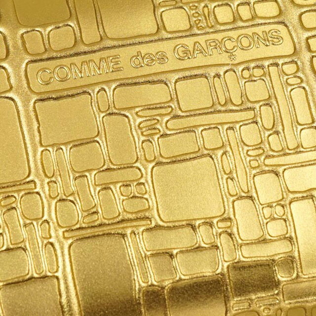 コム デ ギャルソン COMME des GARCONS ラウンドファスナー 二つ折り財布 EMBOSSES LOGO ゴールド cdg-sa2100eg-gol