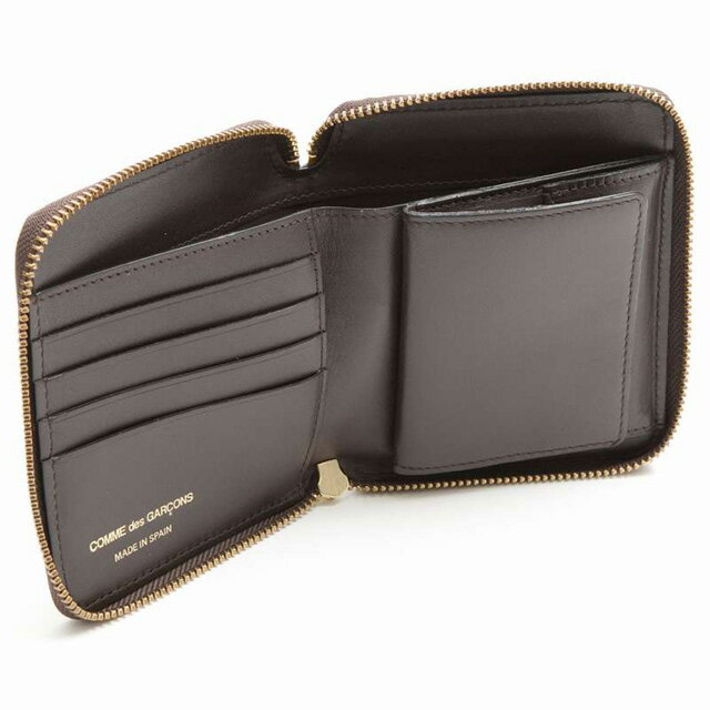 コムデギャルソン 財布 ラウンドファスナー 爆安 二つ折り メンズ レディース 小銭入れあり 小銭入れ付き ブラウン ブランド 使いやすい