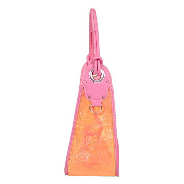 ドルチェ＆ガッバーナ DOLCE&GABBANA クリア モノグラム セミショルダーバッグ ショルダーバッグ ポーチ付き オレンジ＋ピンク