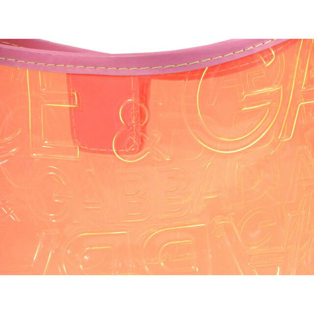 ドルチェ＆ガッバーナ DOLCE&GABBANA クリア モノグラム セミショルダーバッグ ショルダーバッグ ポーチ付き オレンジ＋ピンク