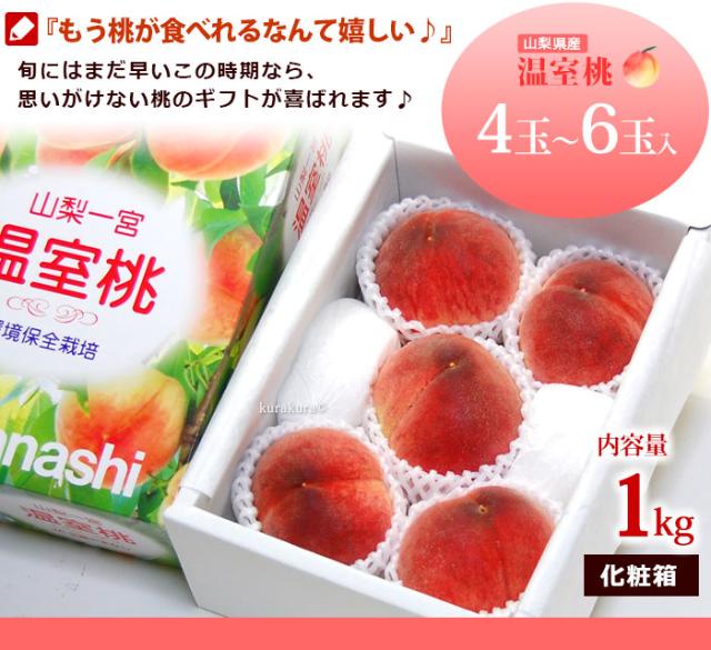 化粧箱入り温室桃4〜6玉入り