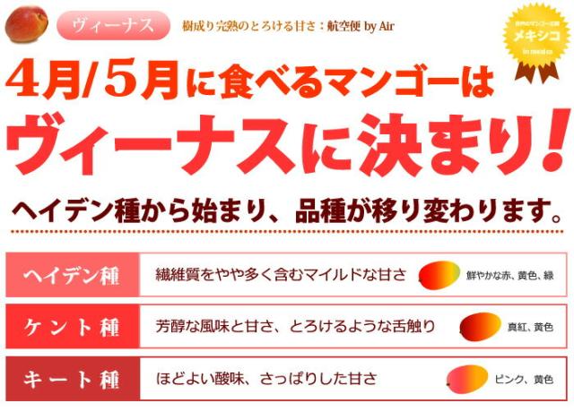 お届けするヴィーナスマンゴーについて