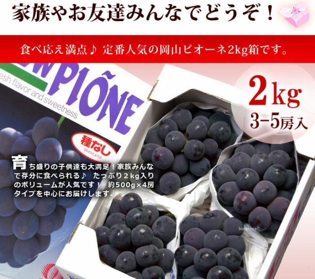 みなさんでどうぞ岡山ピオーネ2kg箱
