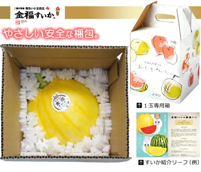金福スイカ１玉箱の梱包イメージ