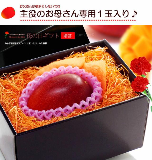 母の日みやざき完熟マンゴー2L1玉化粧箱ギフト販売姿